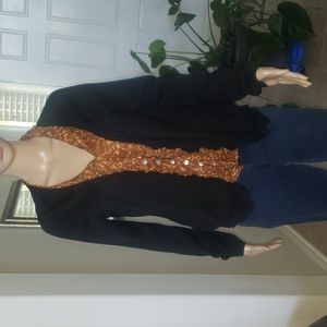 Ann Taylor L silk blend ruffle center soft cozy warm